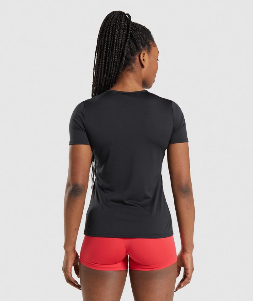 Women's Gymshark Training T-Shirts Black | NZ 7WHNDP